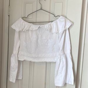 Topshop white off the shoulder Bardot top♥️